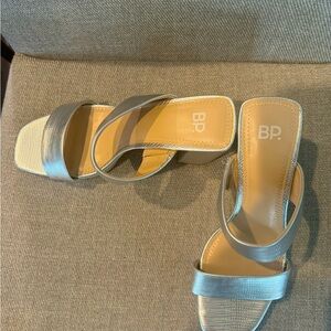 BP. brand Metallic chunky heels